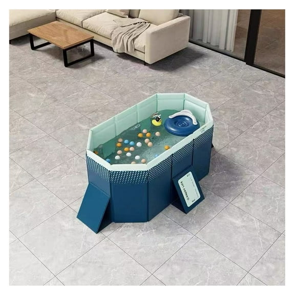 1.6m PVC Folding Pool - Outdoor Swimming Pool for Patio, Beach, Garden - 620L/1650GAL Capacity - Durable & Easy Setup