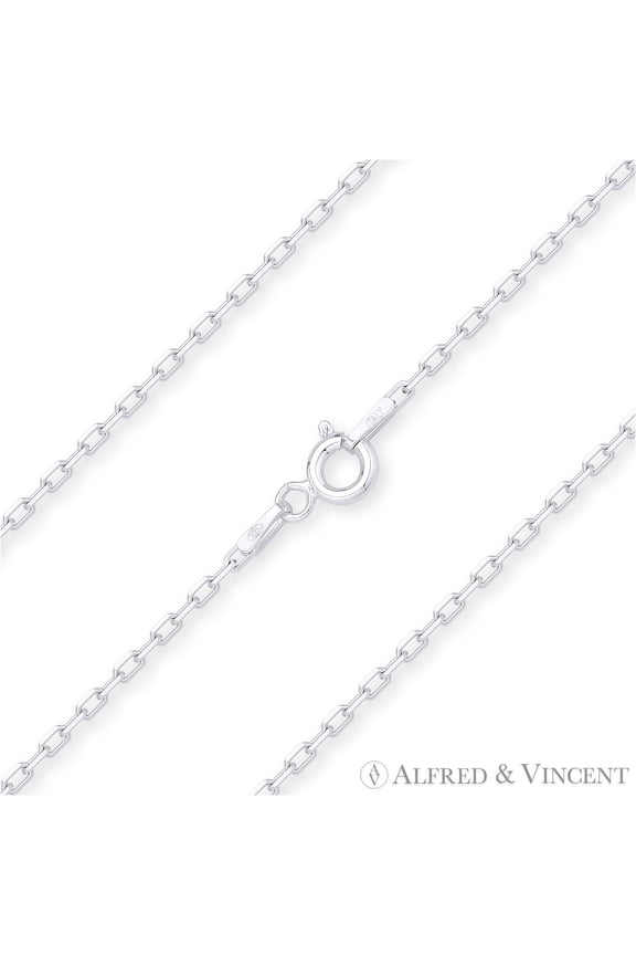 1.6mm D-Cut Anchor Cable Link Chain Anklet in Solid .925 Sterling Silver