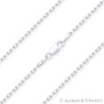 thumbnail image 1 of 1.6mm D-Cut Anchor Cable Link Chain Necklace in .925 Sterling Silver w/ Rhodium, 1 of 2