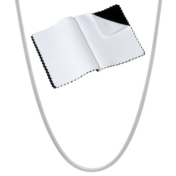 1.6mm Solid .925 Sterling Silver Round Snake Chain Necklace, 22 inches