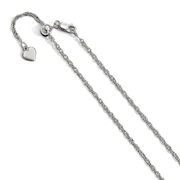 1.6mm Sterling Silver Adjustable Singapore Chian - 3.2 Grams - 22 Inch