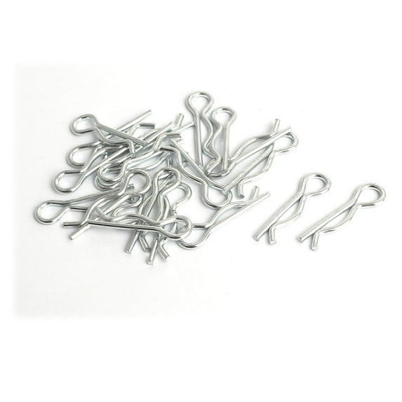 1.6mm x 28mm R Pins Spring Cotter Clip Hardware Silver Tone 20 Pcs