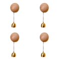 thumbnail image 1 of 1-6pcs Shopkeepers Bell for Door Opening Door Chime Front Porch Wall Garden Shop Housewarming Gift Vintage Wooden Wind Chime Doorbell with Metal Bell, 1 of 5