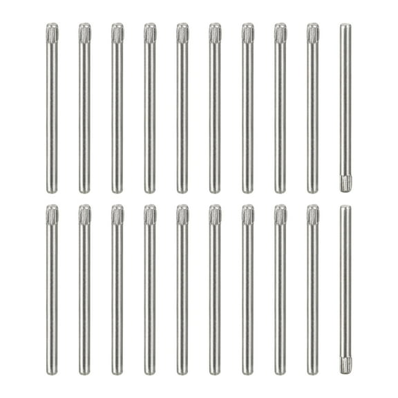 1.6x25mm 304 Stainless Steel Dowel Pins, 60Pack Knurled Head Flat Chamfered End Dowel Pin