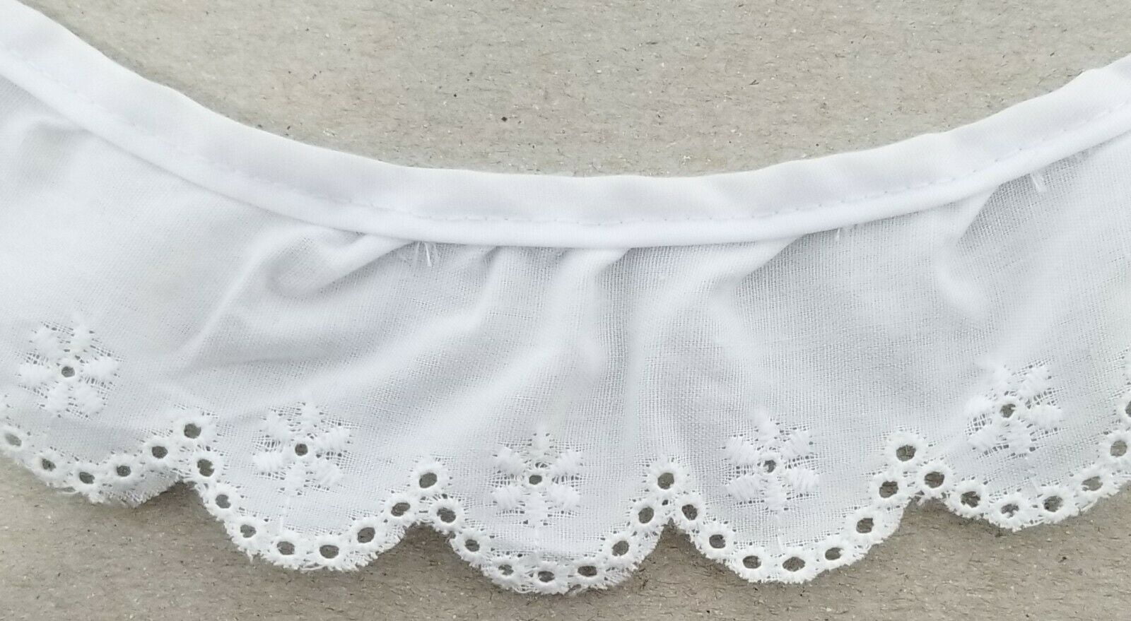 1-7/8" Ruffled Gathered Embroidery Eyelet Trimming - 9 Continuous Yards