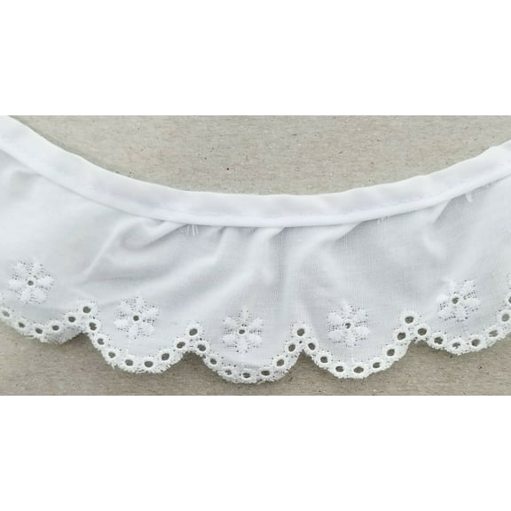 1-7/8" Ruffled Gathered Embroidery Eyelet Trimming - 9 Continuous Yards
