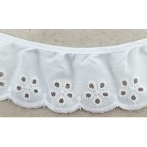 1-7/8" Ruffled Gathered Embroidery Eyelet Trimming - 9 Continuous Yards