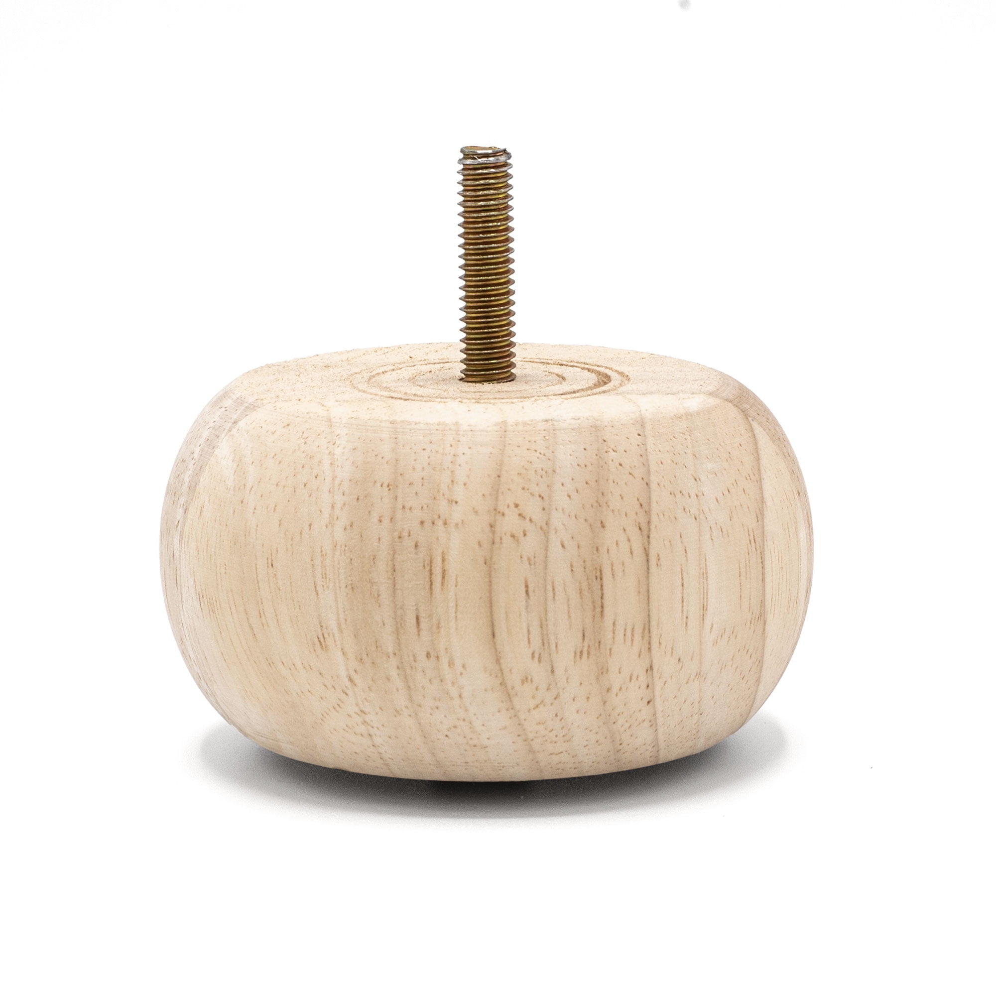 Unfinished Solid Hardwood Round Bun Foot Leg