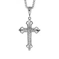 thumbnail image 1 of 1 7/8 inch Large Sterling Silver Cross Pendant for Men Diamond Cut finish, 1 of 1