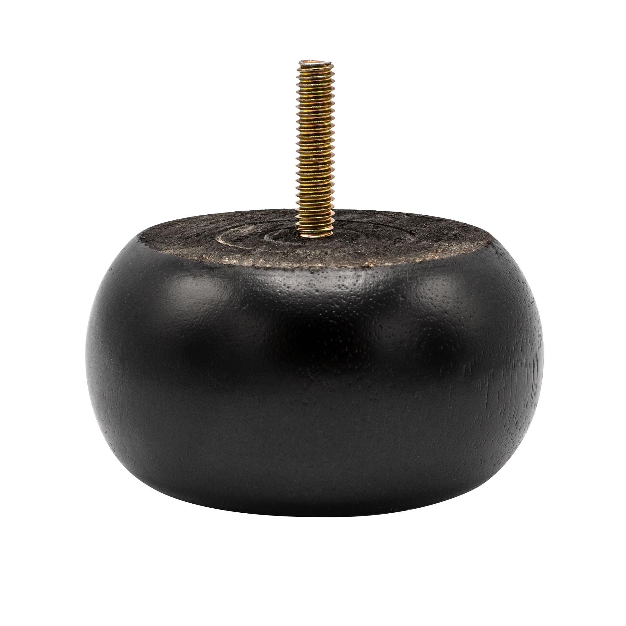 Stained Espresso Solid Hardwood Round Bun Foot Leg