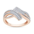thumbnail image 1 of 1/7 CT Baguette Cut Natural White Diamond Bypass Band Ring In 14K Rose Gold Plated 925 Sterling Silver (Color: I-J, Clarity: I2-I3, 0.15 Cttw) -9, 1 of 8