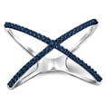 thumbnail image 1 of 1/7 Carat Blue Diamond Ring with .925 Sterling Silver X Ring – Real Diamond Ring with Hypoallergenic Sterling Silver Ring Band, 1 of 5