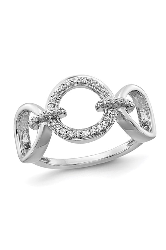 1/7 Carat (Ctw) Diamond Fancy Circles Ring in 14K White Gold (SIZE 7) for Women