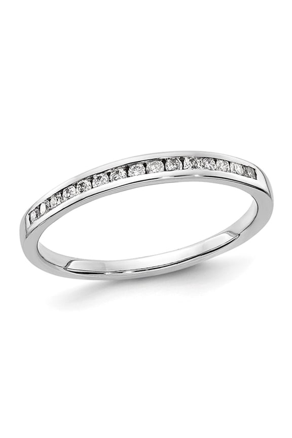 Gem & Harmony 1/7 Carat (Ctw) Diamond Wedding Band Ring in 14K White Gold for Women