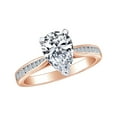 thumbnail image 1 of AFFY 1.7 Carat (Ctw) Pear & Round Shape White Natural Diamond Solitaire Engagement Ring In 14k Solid Rose Gold Ring Size-7, 1 of 1