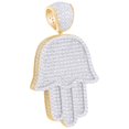 thumbnail image 1 of AFFY 1.7 Carat Round White Natural Diamond Hamsa Pendant in 14K Yellow Gold over Silver, 1 of 1