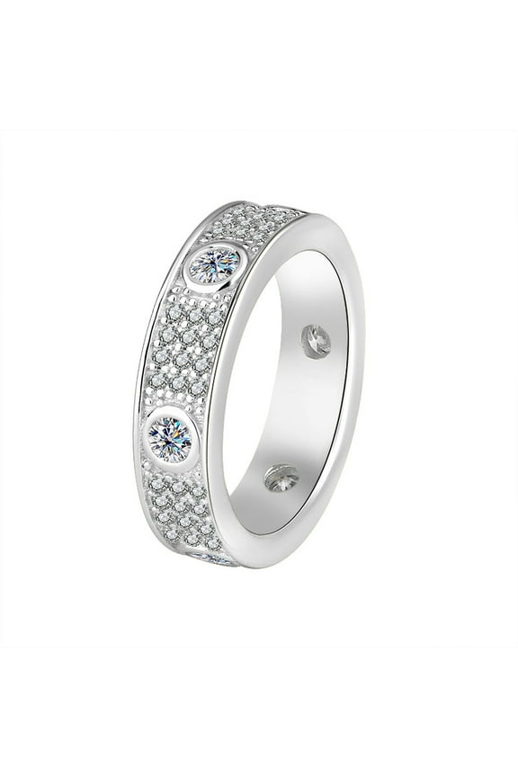 1.7 Carat Moissanite Rings for Women 925 Sterling Silver Lab Grown Diamond Wedding Ring for Bride Simulated Diamond Promise Ring Fiancee Wife Anniversary Rings Daily Wear