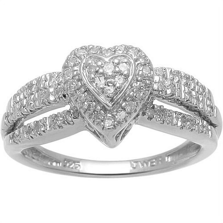 Sterling silver engagement cheap rings walmart