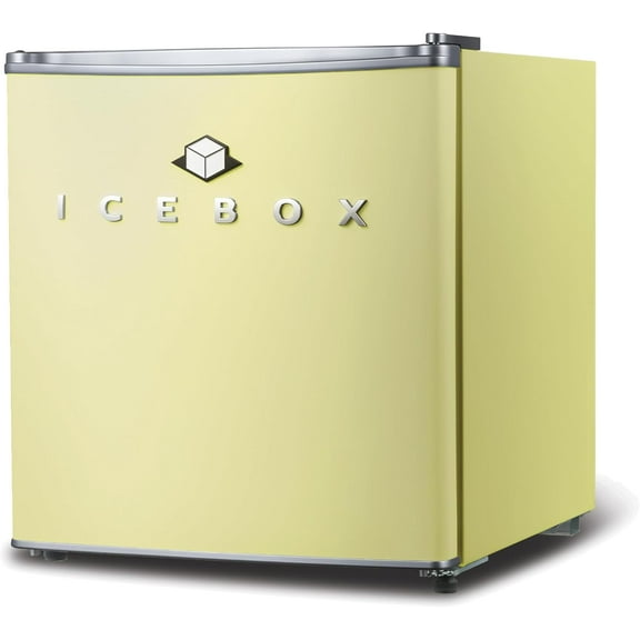 1.7 Cu. Ft. Compact Refrigerator, ENERGY STAR Certified Small Refrigerator, Single Door Mini Fridge with Chiller Compartment, R600a Refrigerant, IBCR17SUN, Sun Yellow