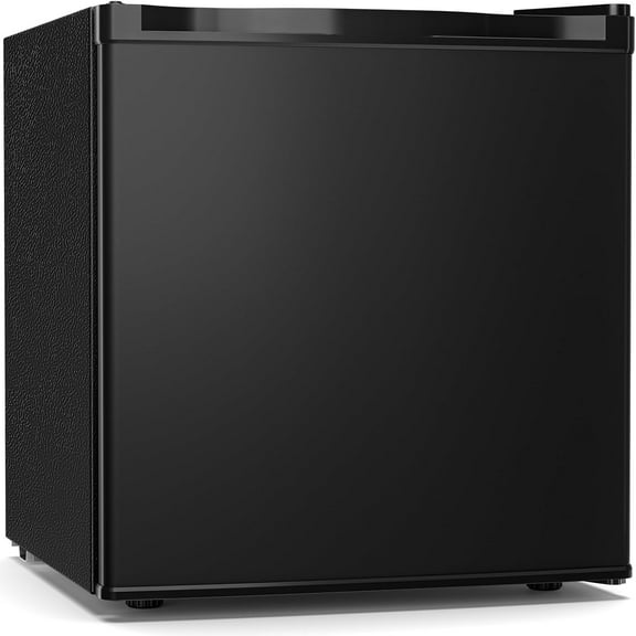 1.7 Cu.Ft Compact Refrigerator with Freezer,Adjustable Thermostat,Removable Glass Shelf,Single Reversible Door Mini Fridge for Bedroom,Office,Dorm,Black