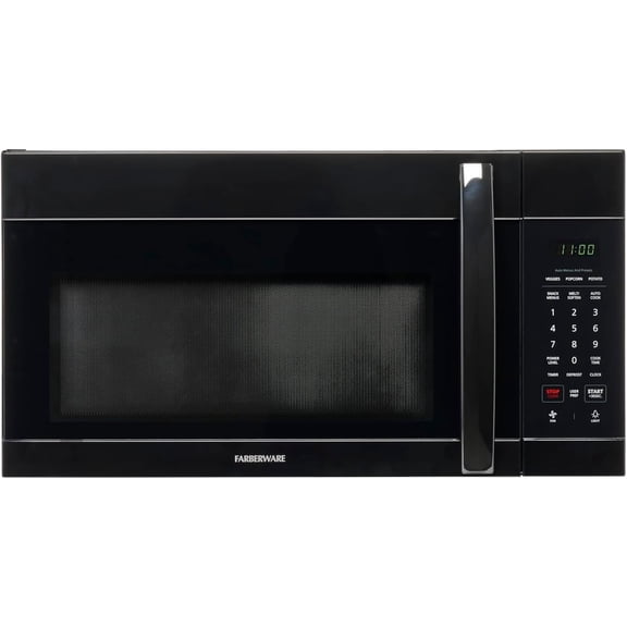 1.7 Cu. Ft. Over-the-Range Microwave Oven 1000 Watts Power, Auto Cook Settings, Defrost, Easy Clean and Child Safety Lock - Black