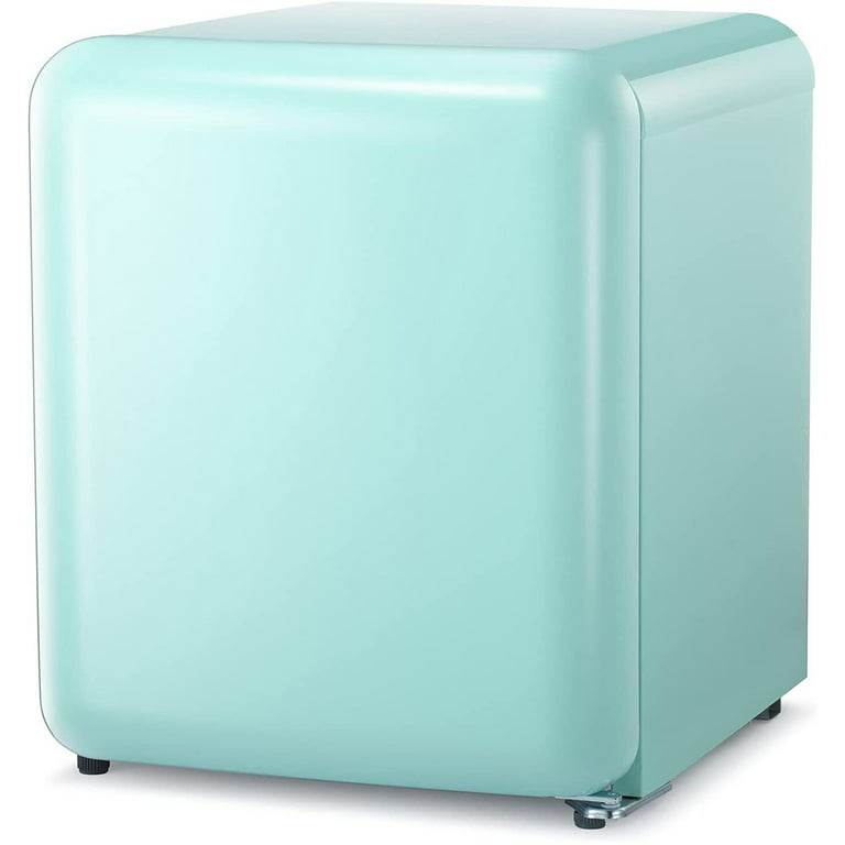 DEMULLER Mini Fridge with Freezer Compact Retro Refrigerator Dual