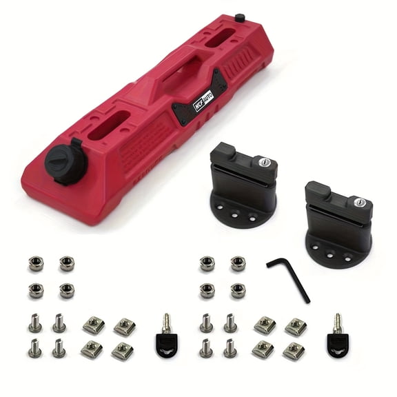 1.7-Gallon Off-Road Water Storage Tank Kit with Built-In Spout and Mounting Locks, Durable LLDPE Emergency Liquid Container for Outdoor Vehicles and Adventures