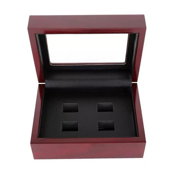 1-7 Holes Championship Ring Display Case Box Wooden Collection Storage Box