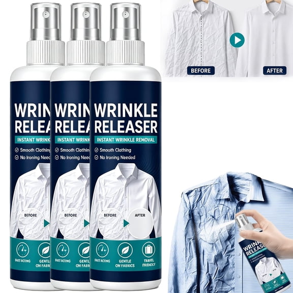 1.7 Oz Instant Wrinkle Releaser Spray, No Iron, Travel-Ready, Static-Free & Fresh, Safe on Linen & Cotton