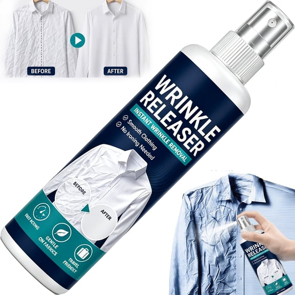 1.7 Oz Instant Wrinkle Releaser Spray, No Iron, Travel-Ready, Static-Free & Fresh, Safe on Linen & Cotton