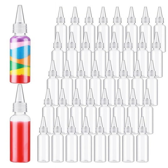 1.7 Oz Plastic Squeeze Bottles for Paint Crafts Empty Sand Art Supplies with Leak-Proof Top Caps Writer Bottles 50 Pcs