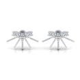 thumbnail image 1 of 1.7 TCW Solid 18 Kt White Gold SI Clarity HI Color Diamond Handmade Cuff Earrings, 1 of 4