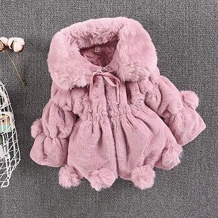 17 Year Baby Girls Jacket Autumn Winter Warm Faux Fur Coat For Girls