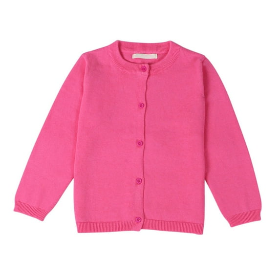 1-7 Years Little Girls Boys Cardigan Long Sleeve Children Button Cotton Crewneck Sweater