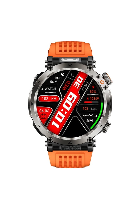 1. 7-inch Large Screen Outdoor Adventure Dedicated Smart Watch, with Compass, Flashlight, Currency Detector Functions, 600mAh Battery for Long Battery Life