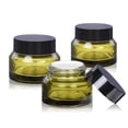 thumbnail image 1 of 1.7 oz Glass Cosmetic Jars with Lids,3 Pack Small Glass Jars with Lids,50 ml Green Empty, 1 of 8