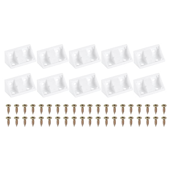 1.7"x0.8"x0.8" Plastic Corner Braces, 30 Pcs L-Shape Shelf Support Brackets Nylon Right Angle Brackets with Cover, White