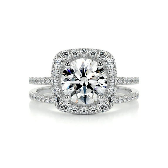 1.70 CTW Round Brilliant Cut Bridal Set Wedding Ring 10K White Gold
