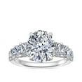 thumbnail image 1 of 1.70 Carat Brilliant Oval Cut Natural Diamond Elegant Solitaire with Accents Wedding Ring for her in Solid 14K White Gold Size 9.5, 1 of 8