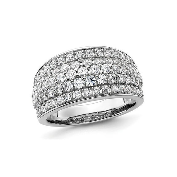 1.70 Carat (Ctw VS2-SI1, G-H) Lab-Grown Diamond Band Ring in 14K White Gold (SIZE 7) for Women