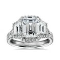 thumbnail image 1 of 1.70 Carat Excellent Emerald Cut Real Diamond New Design Three Stone Ring for Wedding and Engagement Solid 950 Platinum Size 11, 1 of 8