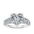 thumbnail image 1 of 1.70 Carat Excellent Heart Cut Natural Diamond Solitaire with Accents Beautiful Ring for Anniversary Solid 18K White Gold Size 4.5, 1 of 8