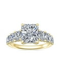 thumbnail image 1 of 1.70 Carat Excellent Radiant Cut Natural Diamond Unique Solitaire with Accents Ring for Women Solid 18K Yellow Gold Size 8.5, 1 of 8