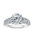 thumbnail image 1 of 1.70 Ct Brilliant Round Cut Natural Diamond Radiant Solitaire with Accents Engagement Ring for her Solid 14K White Gold Size 5.5, 1 of 8