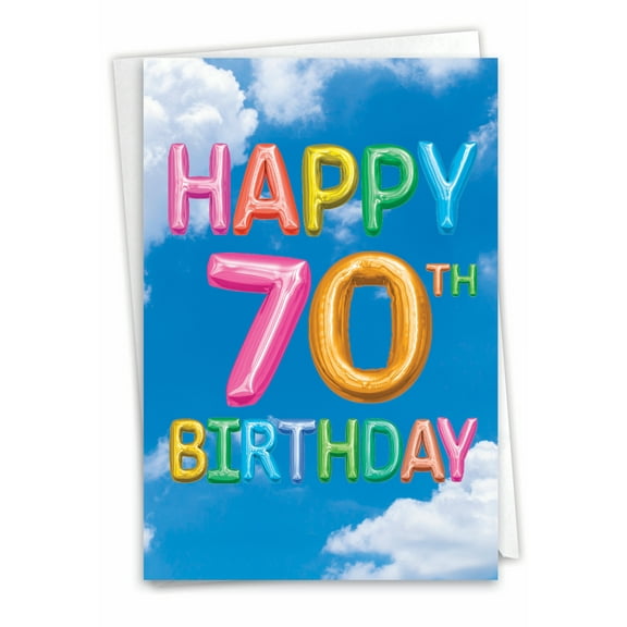 1 70th Birthday Card with Envelope - Milestone (Not 3D or Layered) C5651EMBG