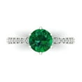 thumbnail image 1 of Solitaire with Accents Engagement Ring for Women - 1.71ct Simulated Emerald in 18K White Gold Promise Ring, 1 of 6