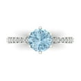 thumbnail image 1 of Solitaire with Accents Engagement Ring for Women - 1.71ct Simulated Blue Diamond in 14K White Gold Promise Ring, 1 of 6