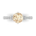 thumbnail image 1 of Solitaire with Accents Engagement Ring for Women - 1.71ct Natural Morganite in 14K White Gold Promise Ring, 1 of 8