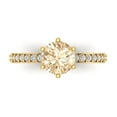 thumbnail image 1 of Solitaire with Accents Engagement Ring for Women - 1.71ct Natural Morganite in 14K Yellow Gold Promise Ring, 1 of 8