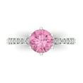 thumbnail image 1 of Solitaire with Accents Engagement Ring for Women - 1.71ct Simulated Pink Diamond in 14K White Gold Promise Ring, 1 of 8